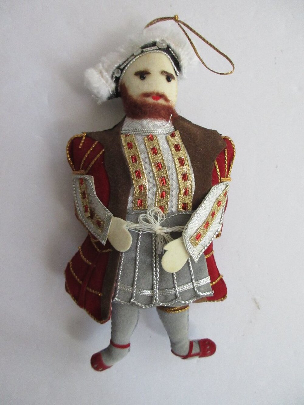 St Nicholas Henry VIII Felted Plush Christmas Ornament Historical 7"